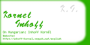 kornel inhoff business card